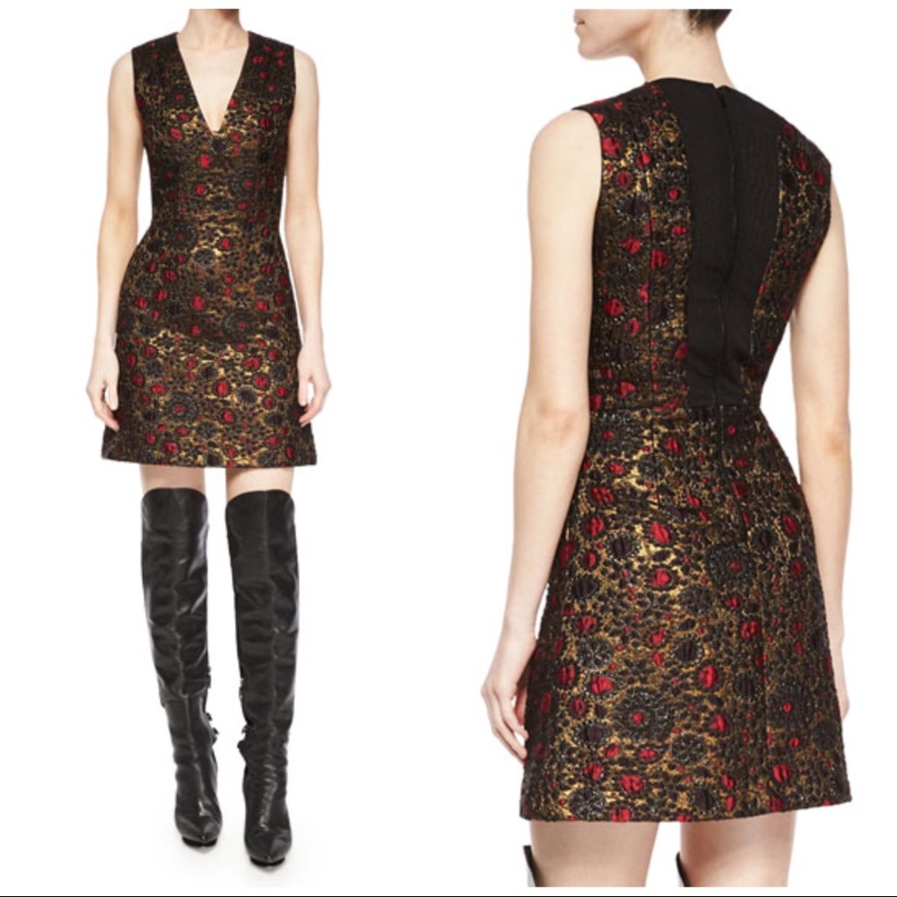 Alice + Olivia Holden red + gold dress